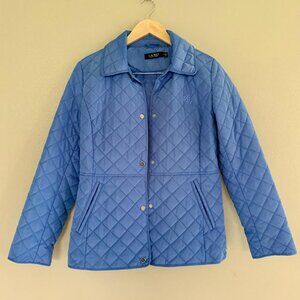 Ralph Lauren Water Resistant Quilted Jacket In French Blue - Size M